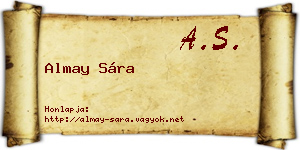 Almay Sára névjegykártya
